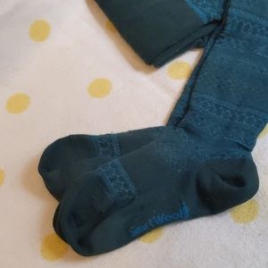 Smartwool fair isle tights evergreen-teal Merino